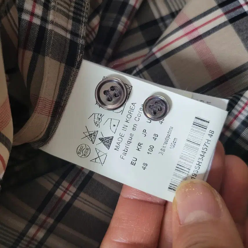 [BUNJANG] Solid Homme Oversized Checkered Shirt 48 / 솔리드옴므 오버핏 체크무늬 이중남방 셔츠 48