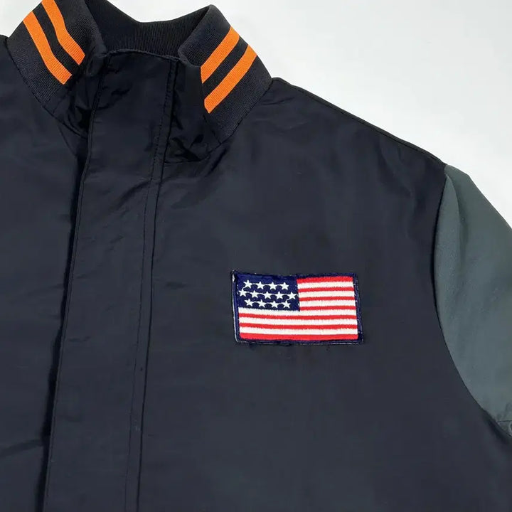 [BUNJANG] Majestic USA Flag Black Varsity Stadium Jumper (M) / 마제스틱 성조기 블랙 바시티 스타디움 점퍼 (M)