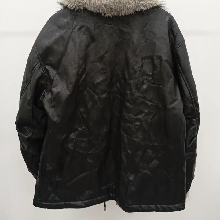 [BUNJANG] Faux Fur Lined Leather Jacket / 페이크퍼 안감 가줏 자켓