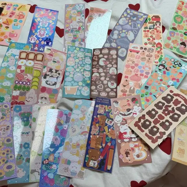 [BUNJANG] Domestic Artist Character Sticker Set / 국내 작가 캐릭터 씰스티커 50장+a 미사용제품  세트별 상세 사진 봐주