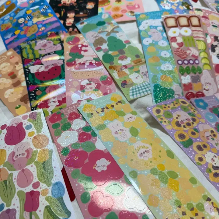 [BUNJANG] Domestic Artist Character Sticker Set / 국내 작가 캐릭터 씰스티커 50장+a 미사용제품  세트별 상세 사진 봐주