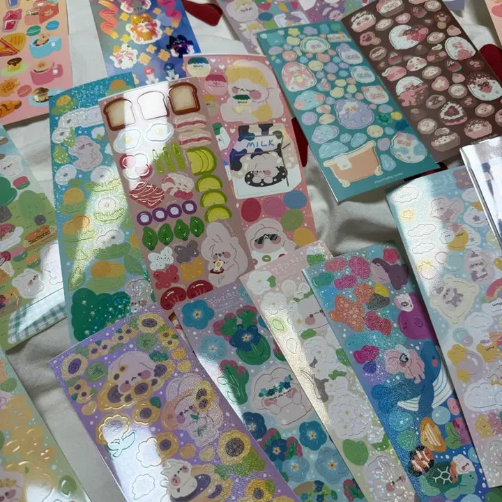 [BUNJANG] Domestic Artist Character Sticker Set / 국내 작가 캐릭터 씰스티커 50장+a 미사용제품  세트별 상세 사진 봐주