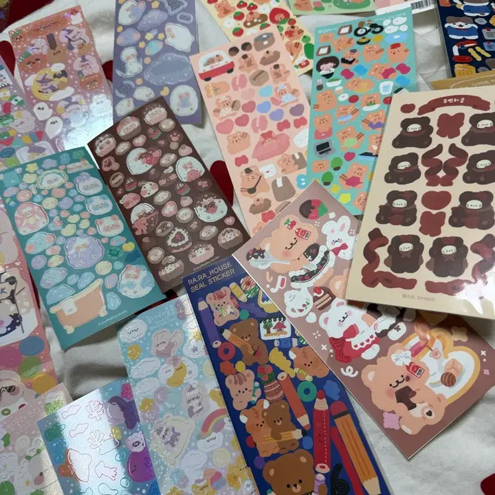 [BUNJANG] Domestic Artist Character Sticker Set / 국내 작가 캐릭터 씰스티커 50장+a 미사용제품  세트별 상세 사진 봐주