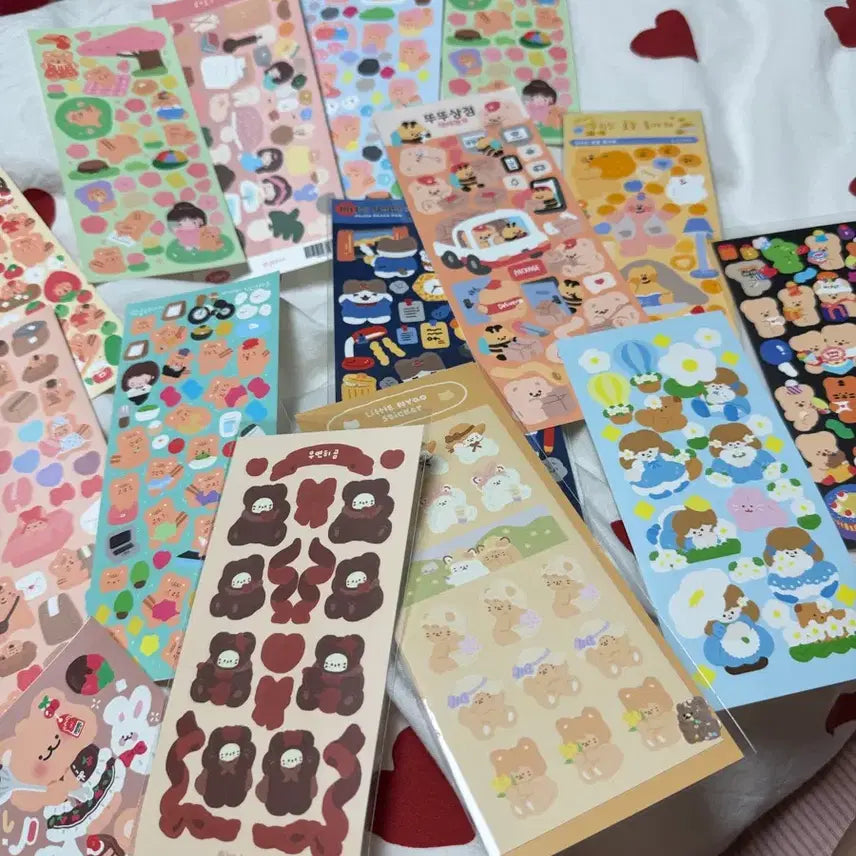 [BUNJANG] Domestic Artist Character Sticker Set / 국내 작가 캐릭터 씰스티커 50장+a 미사용제품  세트별 상세 사진 봐주