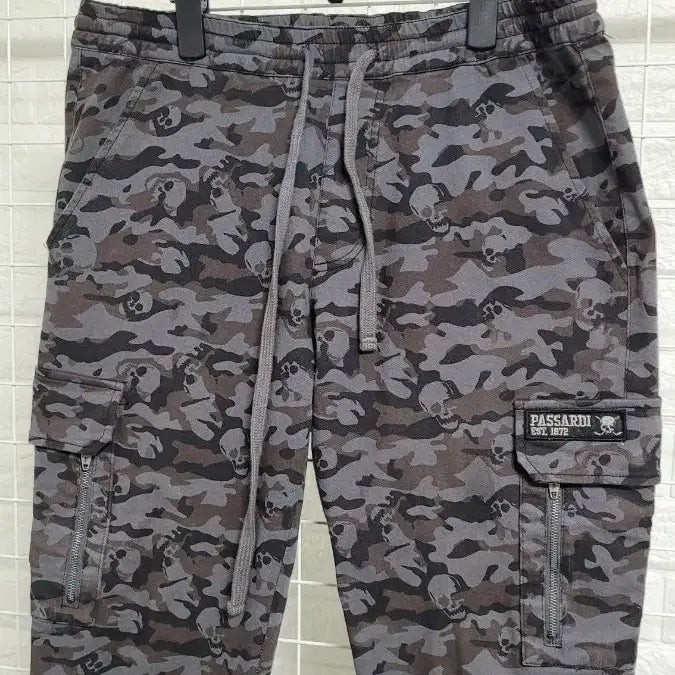 [BUNJANG] Pasadi Black Skull Military Printing Cargo Pants / [30]파사디 블랙 스컬밀리터리프린팅 남성골프웨어 스판 카고팬츠 30