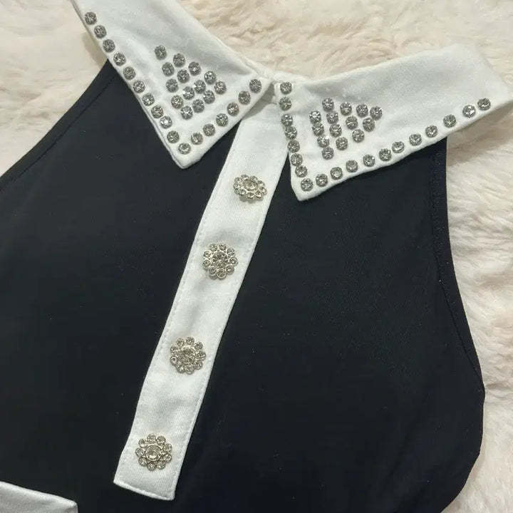 [BUNJANG] Cubic Mini Dress / 큐빅 나시 카라 미니원피스(최저할인)