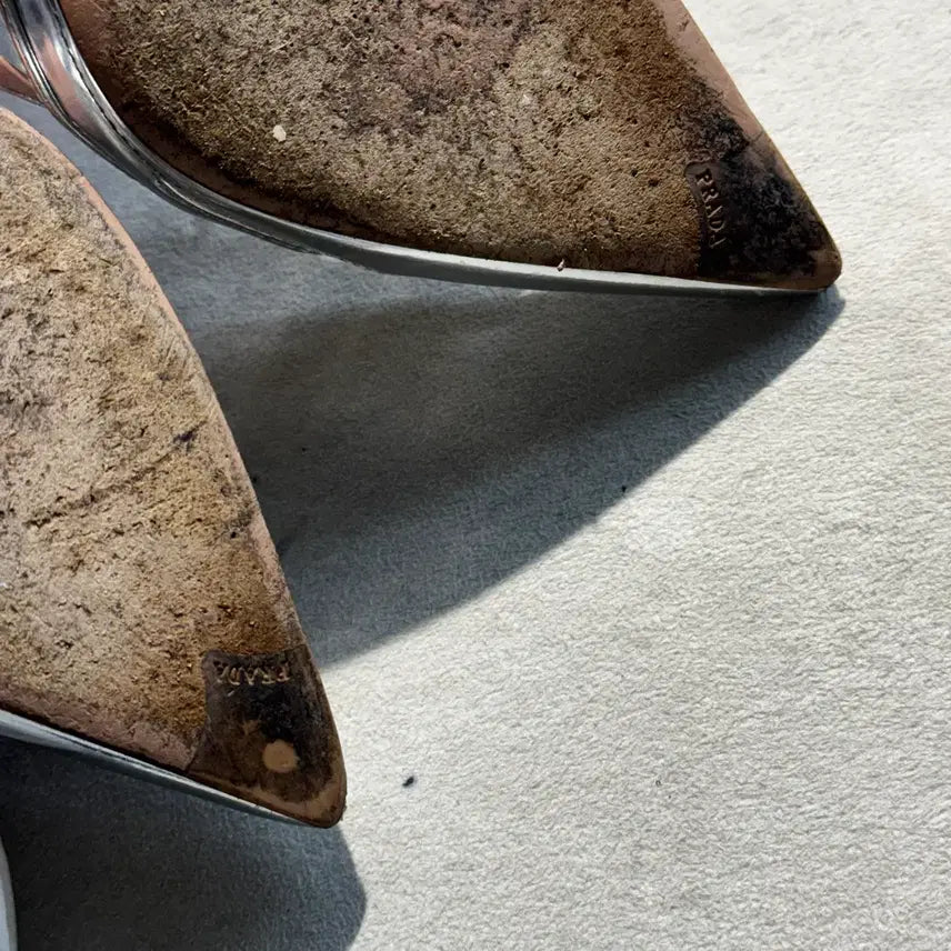 [BUNJANG] PRADA Silver Metallic Pumps Heel 35 (230) / PRADA 프라다 실버 메탈릭 펌프스 힐 35 (230)