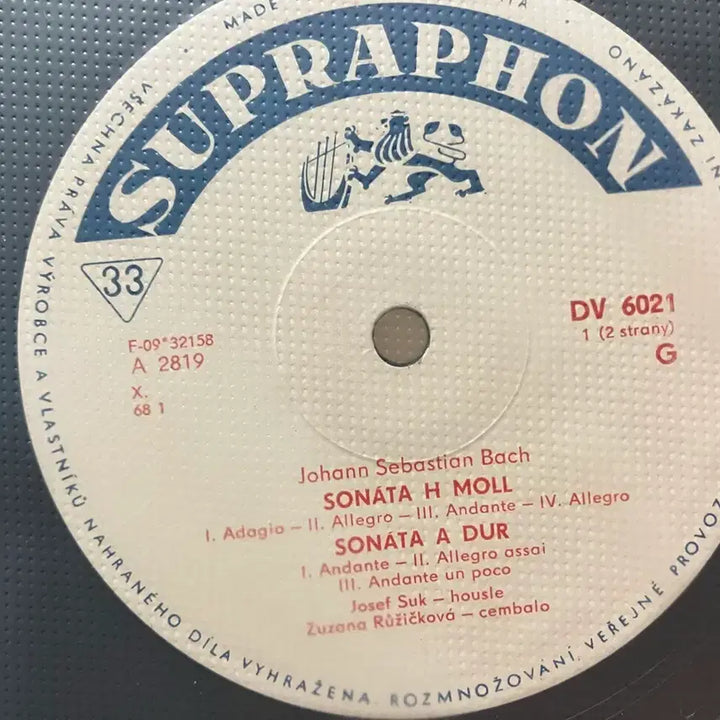 [BUNJANG] Johann Sebastian Bach Violin &amp; Harpsichord Sonatas LP / 모노초반LP) 바흐 - 바이올린 &amp;하프시코드 소나타
