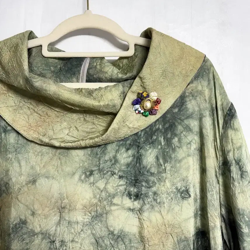 [BUNJANG] Natural Dye Rayon Dress with Brooch Set / (맞춤옷) 천연염색 인견 원피스(브로치 세트)