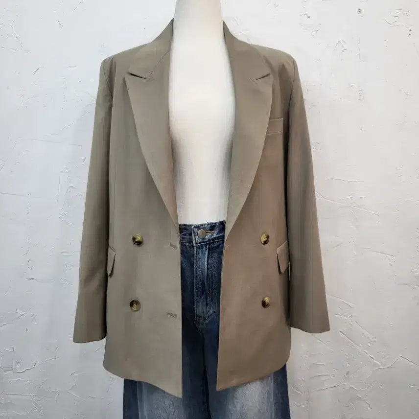 [BUNJANG] Beige Double Button Jacket / 봄신상 베이지 더블 버튼 자켓F