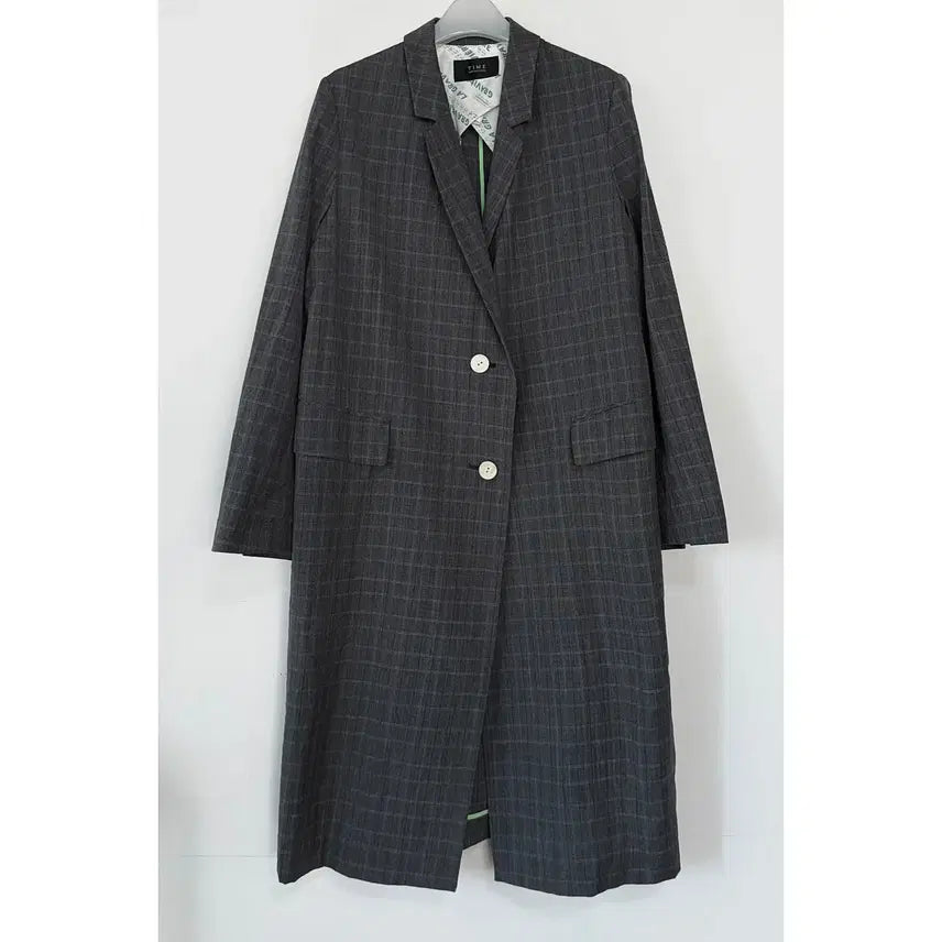 [BUNJANG] TIME Crinkle Check Coat / 타임 TIME 크링클 체크 코트