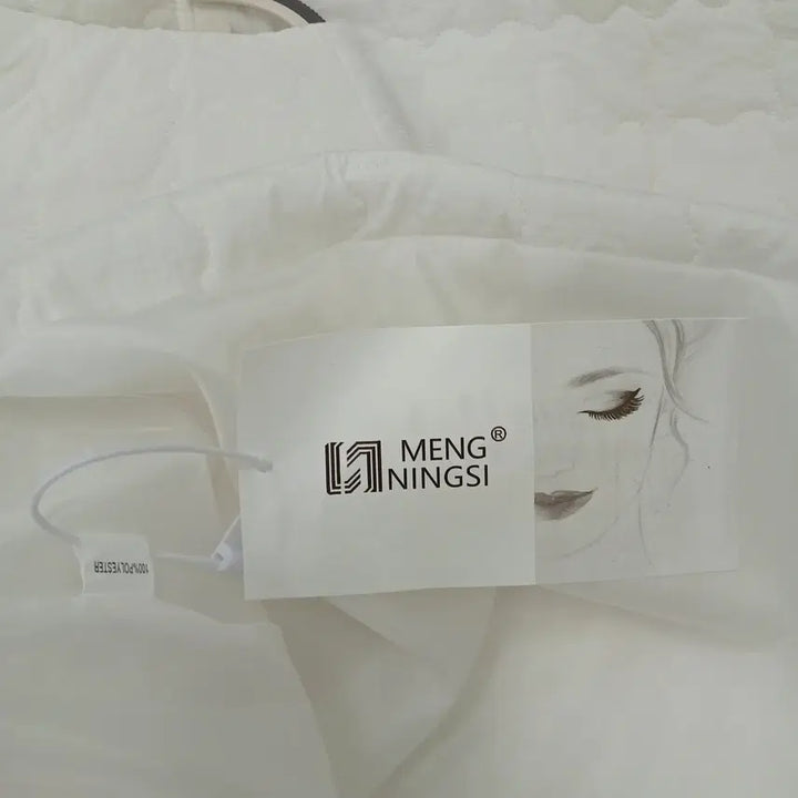 [BUNJANG] Quilted Balloon White Dress / 누빔 벌룬 화이트 원피스