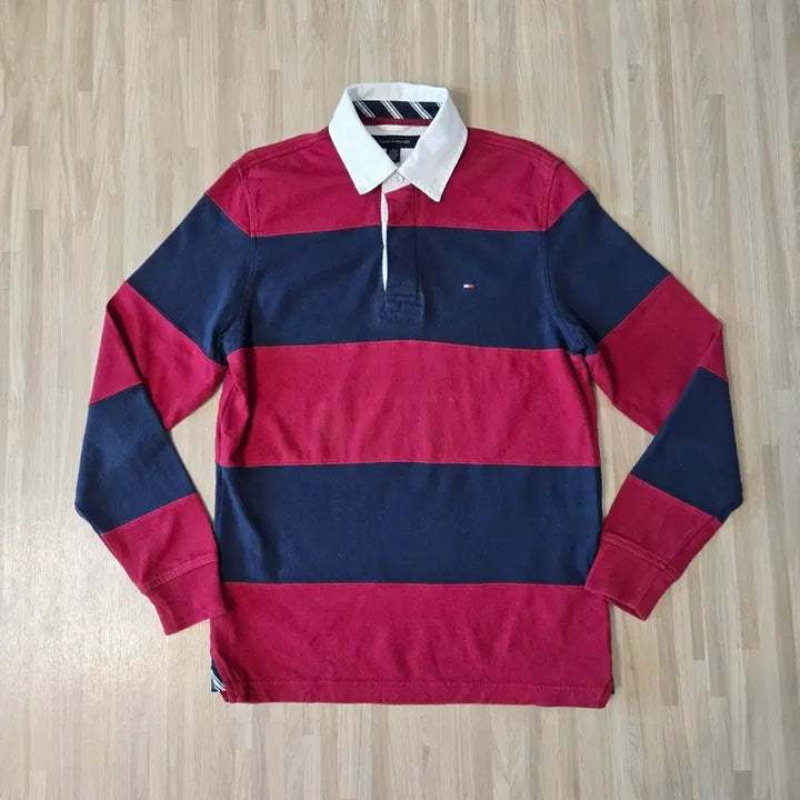 [BUNJANG] Rugby Shirt / 95) 타미힐피거 스트라이프 럭비 셔츠 카라티