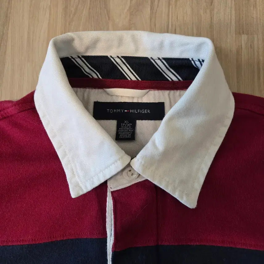 [BUNJANG] Rugby Shirt / 95) 타미힐피거 스트라이프 럭비 셔츠 카라티