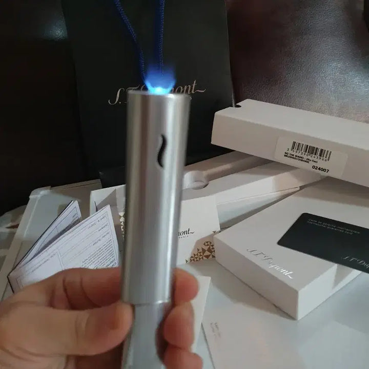 [BUNJANG] Dupont Turbo Brushed Chrome Lighter / [새상품,풀세트] 듀퐁라이터 신형 터보 브러쉬드 크롬 쌍불 터보 듀퐁
