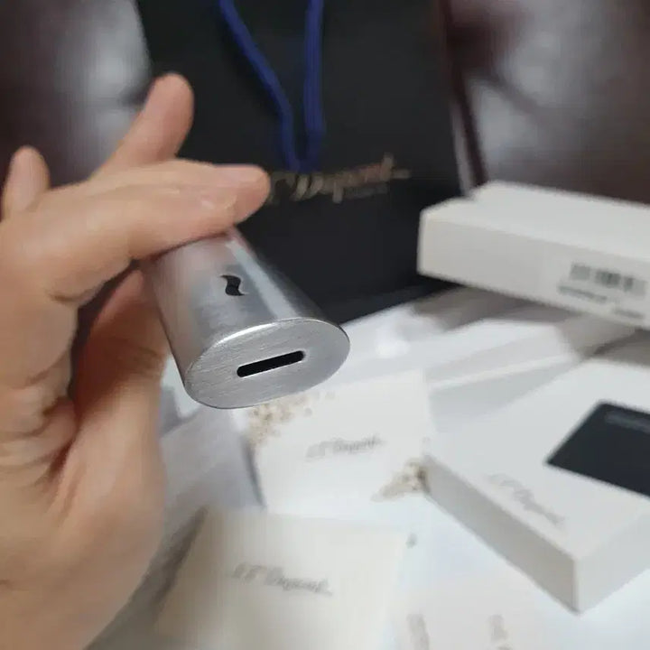 [BUNJANG] Dupont Turbo Brushed Chrome Lighter / [새상품,풀세트] 듀퐁라이터 신형 터보 브러쉬드 크롬 쌍불 터보 듀퐁