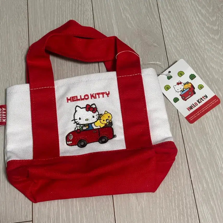 [BUNJANG] Hello Kitty Red White Mini Tote Bag / 헬로키티 레드 화이트 미니 토트백