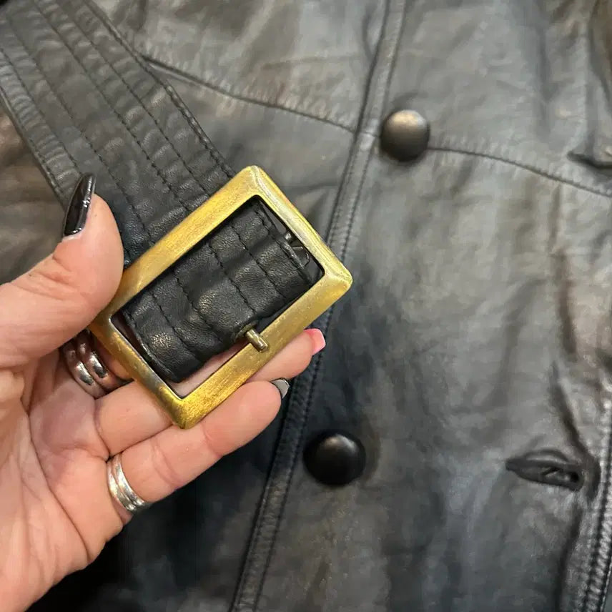 [BUNJANG] SONCEUR Daiya Trench Coat Jacket / SONCEUR Daiya 소가죽 트렌치 코트 자켓M-L