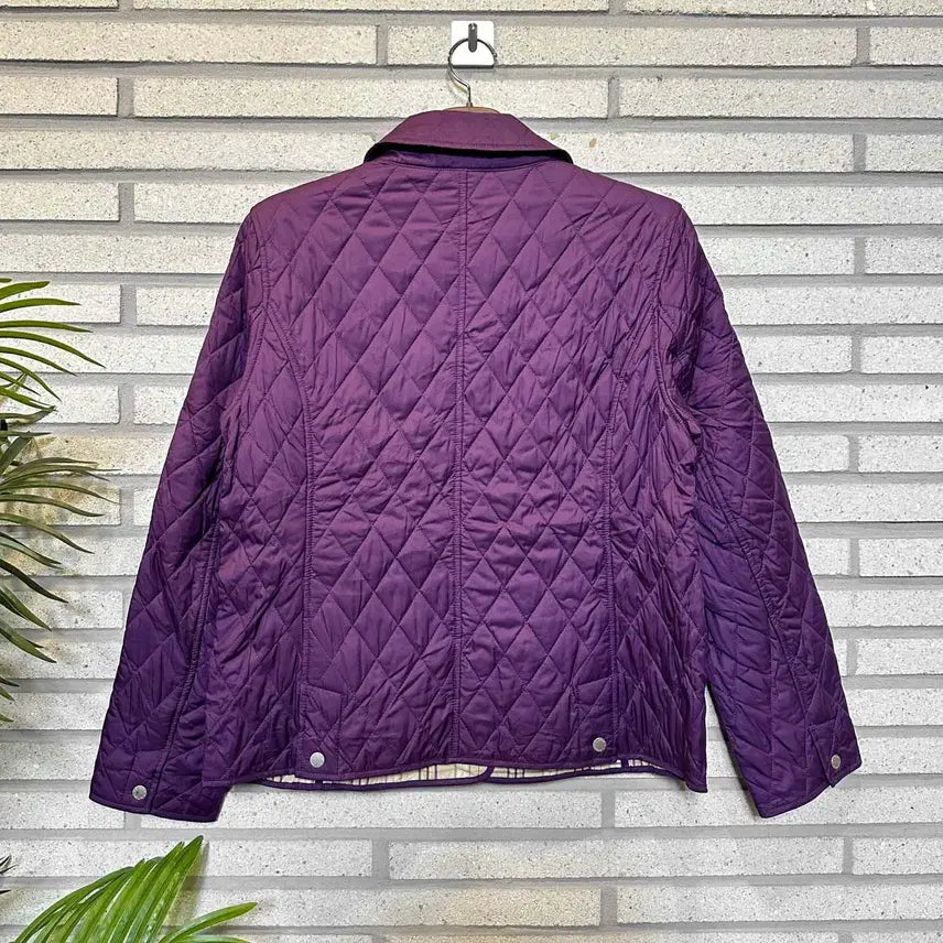 [BUNJANG] L.L.Bean Quilted Jacket / L.L.Bean 엘엘빈 퀼팅 자켓 체크안감 스냅 버튼 디테일 퍼플