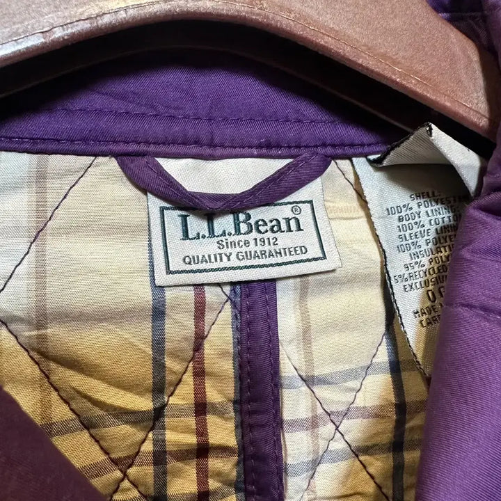 [BUNJANG] L.L.Bean Quilted Jacket / L.L.Bean 엘엘빈 퀼팅 자켓 체크안감 스냅 버튼 디테일 퍼플