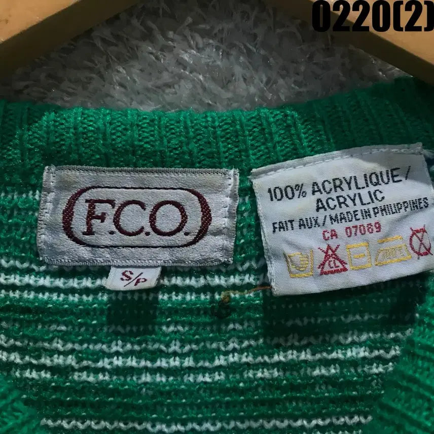 [BUNJANG] FCO Green Pattern Knit Sweater M / FCO 그린 패턴 니트 스웨터 m