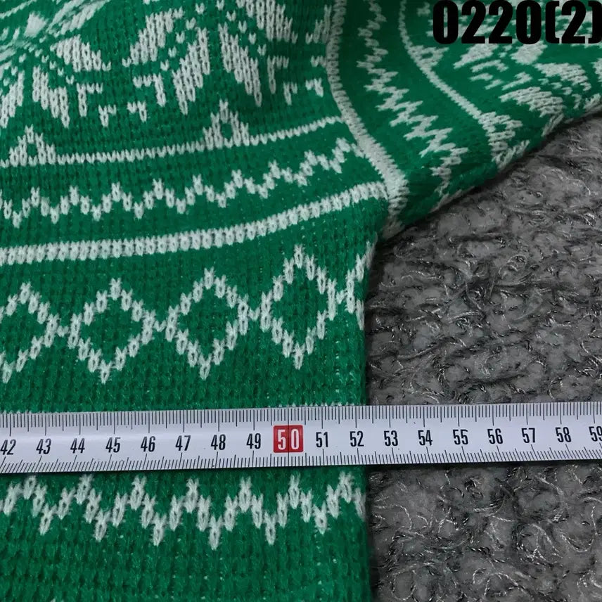 [BUNJANG] FCO Green Pattern Knit Sweater M / FCO 그린 패턴 니트 스웨터 m