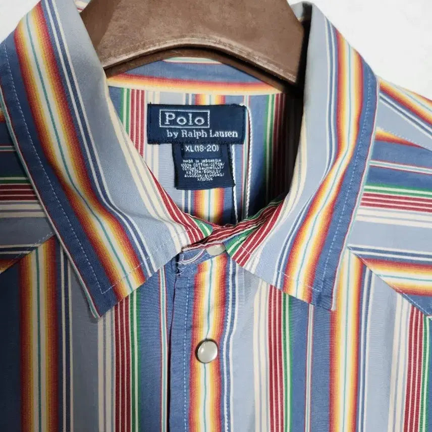 [BUNJANG] Polo Ralph Lauren Stripe Western Shirt (Boys) / XL 폴로 랄프로렌 스트라이프 웨스턴 셔츠 보이즈