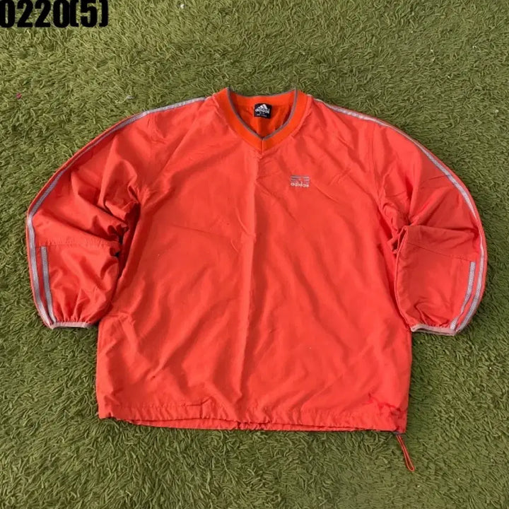 [BUNJANG] Adidas 0220 Warm-Up Pullover / 아디다스 오렌지색 웜업 바람막이 풀오버 0220