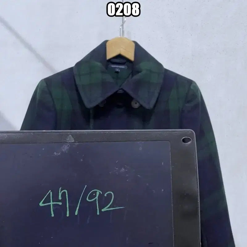 [BUNJANG] Tartan Check Coat / M 타미힐피거 발마칸 타탄 체크 코트