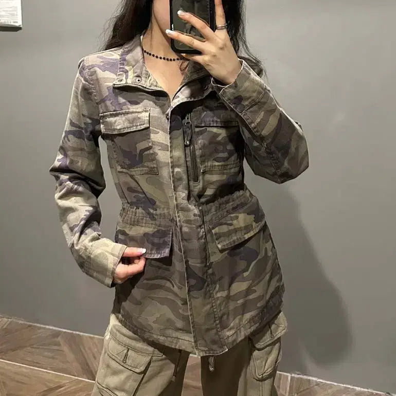 [BUNJANG] Vintage Field Jacket / JPN VINTAGE 필드 자켓 하이넥 멀티포켓 카모 패턴 디테일 카키