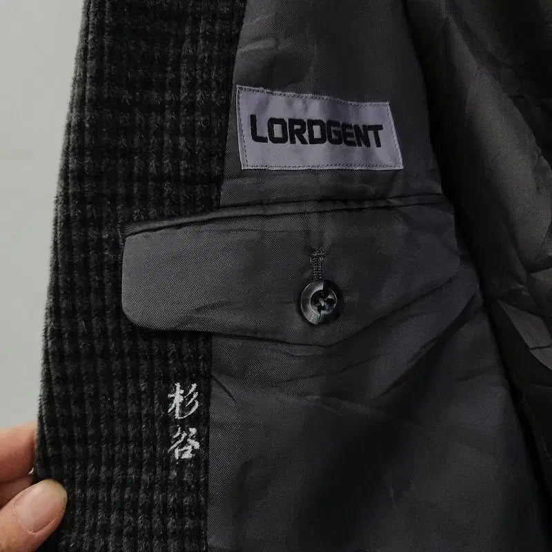 [BUNJANG] Vintage Casual Business Check Wool Jacket - Gray / 빈티지 캐주얼 비즈니스 잔체크 울100 자켓 그레이