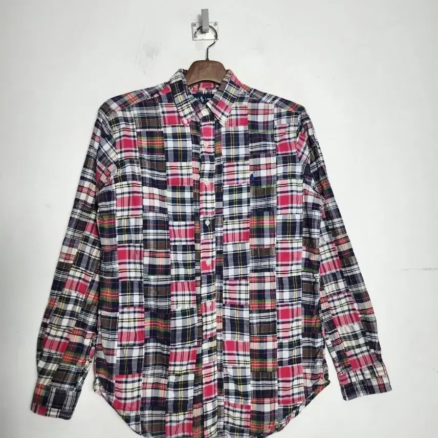 [BUNJANG] S Polo Ralph Lauren Madras Patchwork Check Shirt / S 폴로 랄프로렌 마드라스 패치워크 체크 셔츠