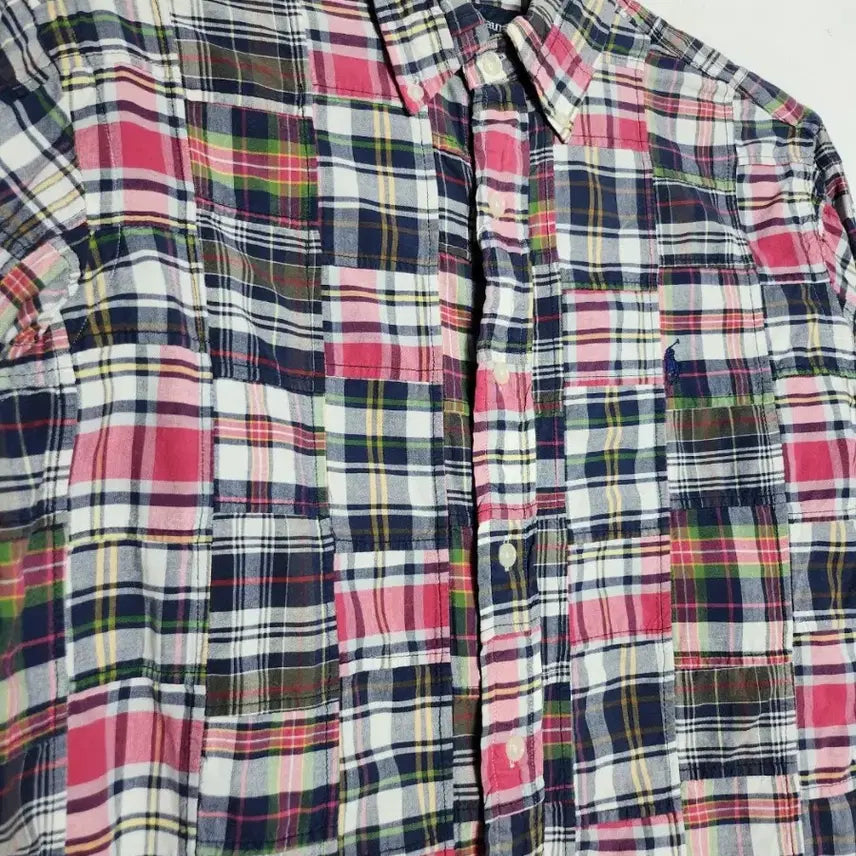 [BUNJANG] S Polo Ralph Lauren Madras Patchwork Check Shirt / S 폴로 랄프로렌 마드라스 패치워크 체크 셔츠