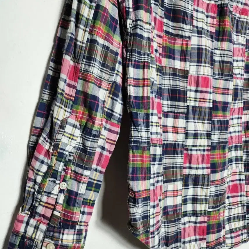 [BUNJANG] S Polo Ralph Lauren Madras Patchwork Check Shirt / S 폴로 랄프로렌 마드라스 패치워크 체크 셔츠
