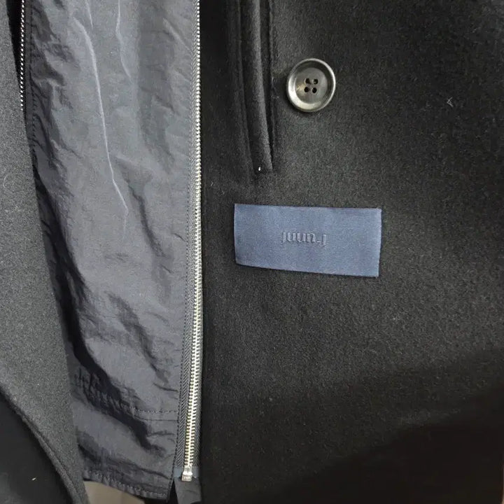 [BUNJANG] Junji Black Double Wool Coat / 준지 후드 모직 블랙 더블 코트