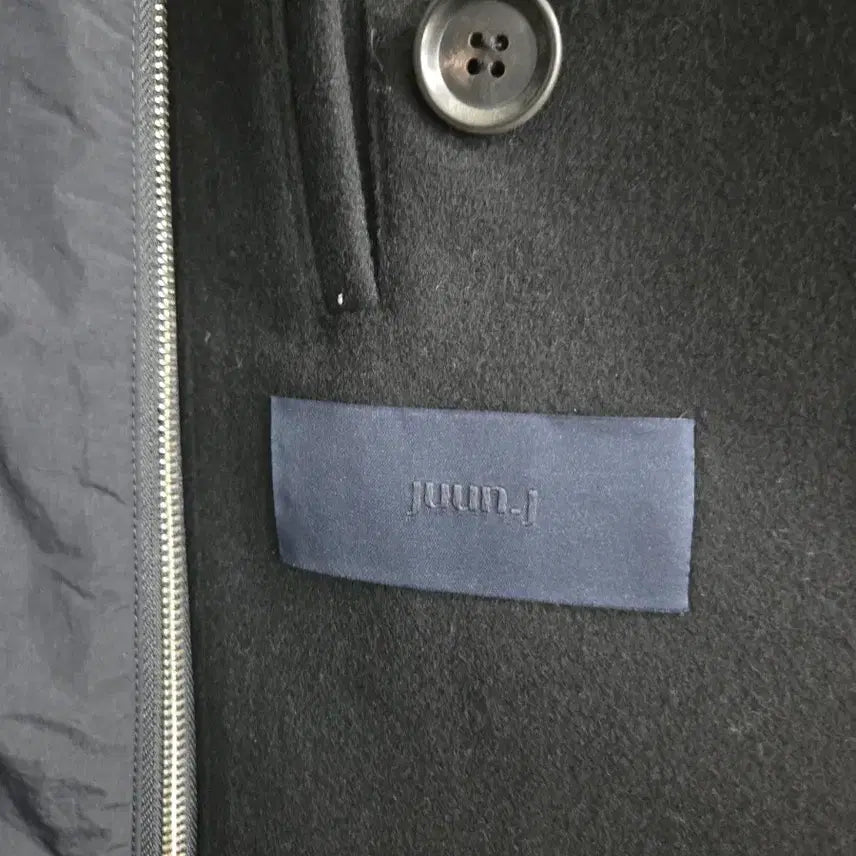 [BUNJANG] Junji Black Double Wool Coat / 준지 후드 모직 블랙 더블 코트