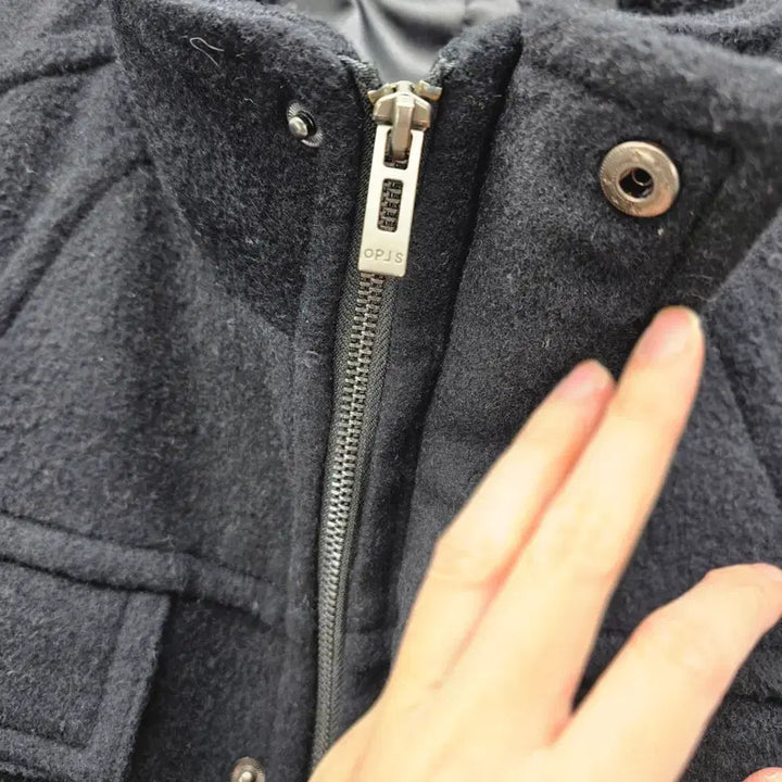 [BUNJANG] Military Style Wool Coat / 블랙 밀리터리 스타일 모직 코트