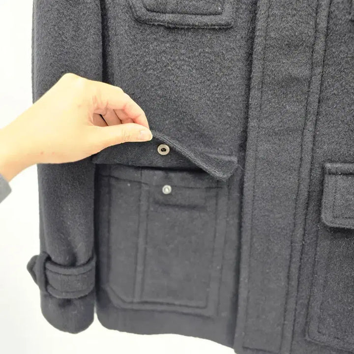 [BUNJANG] Military Style Wool Coat / 블랙 밀리터리 스타일 모직 코트