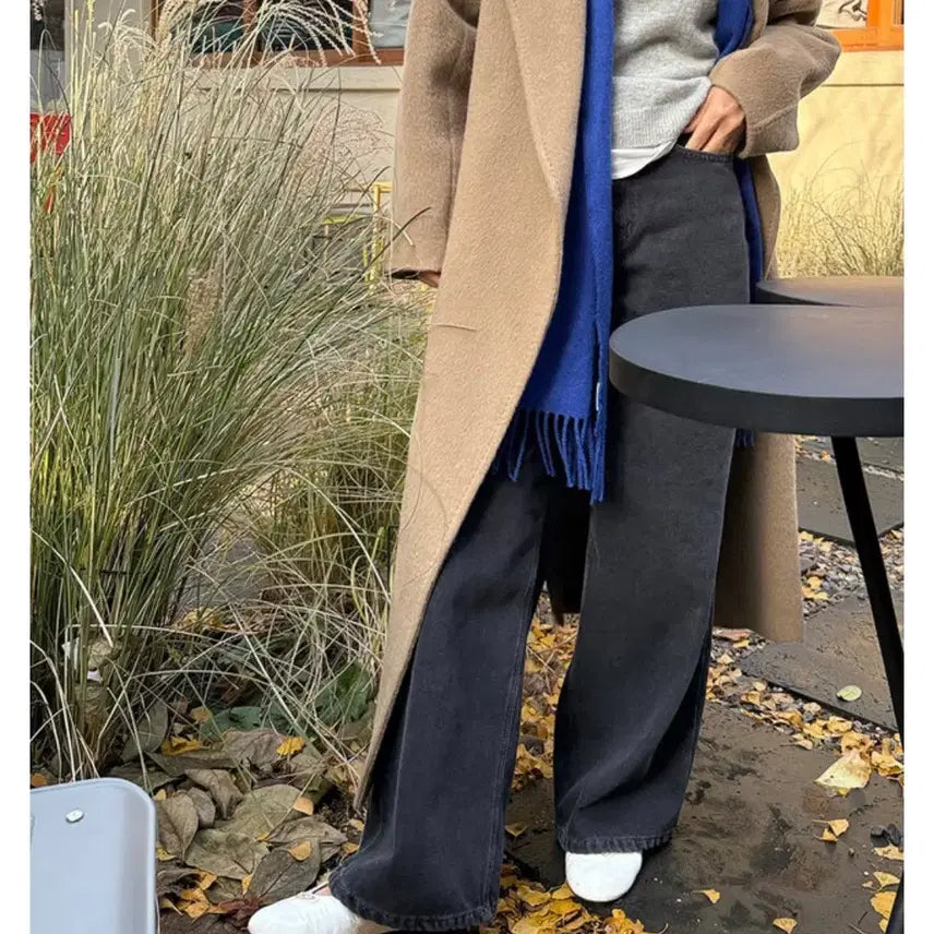 [BUNJANG] Degress Black Denim Pants / 디그리스 흑청 와이드 데님 팬츠