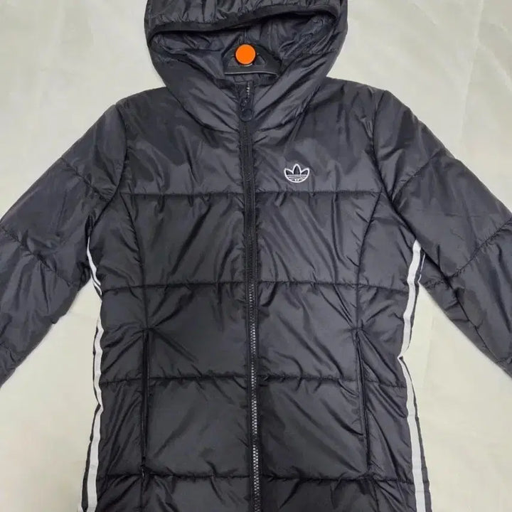 [BUNJANG] Adidas Black Three Stripes Hooded Padded Jacket / 아디다스 블랙 삼선 후드 패딩