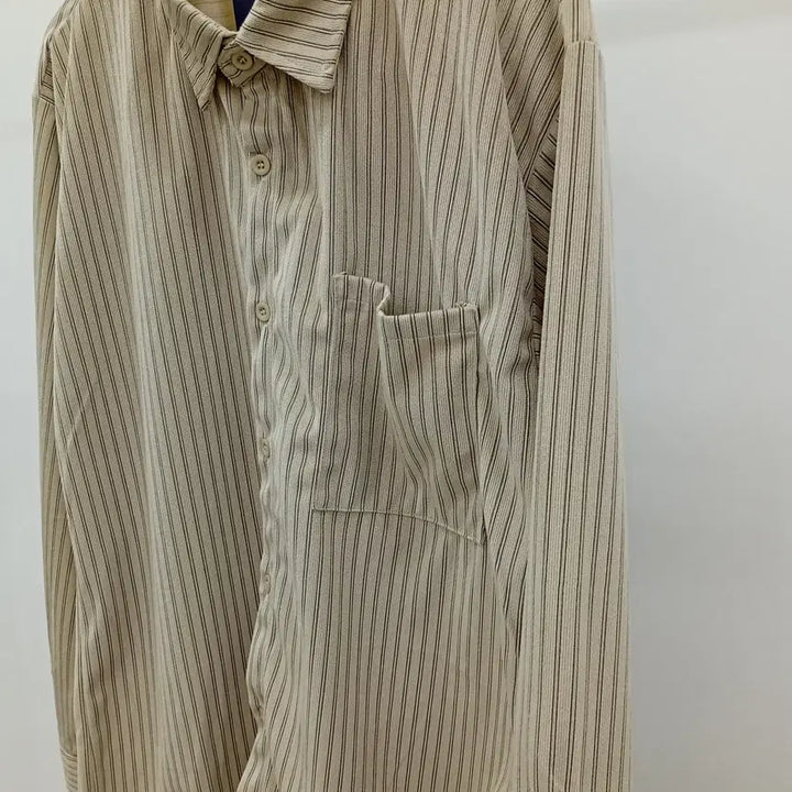 [BUNJANG] Stripe Velvet Shirt / 스트라이프 벨벳 셔츠