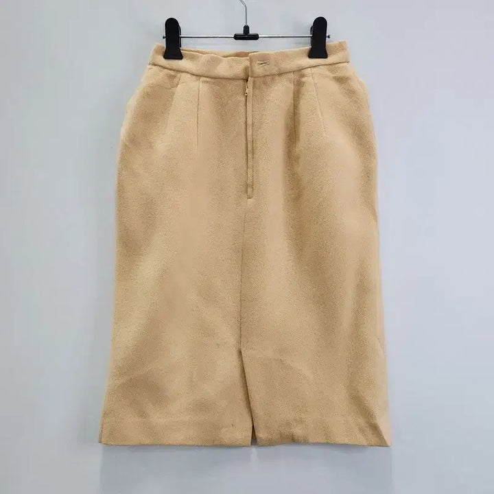 [BUNJANG] Wool Midi Skirt / 빈티지 페미닌 올드머니 도톰 울100 바닐라옐로우 핀턱 미디스커트