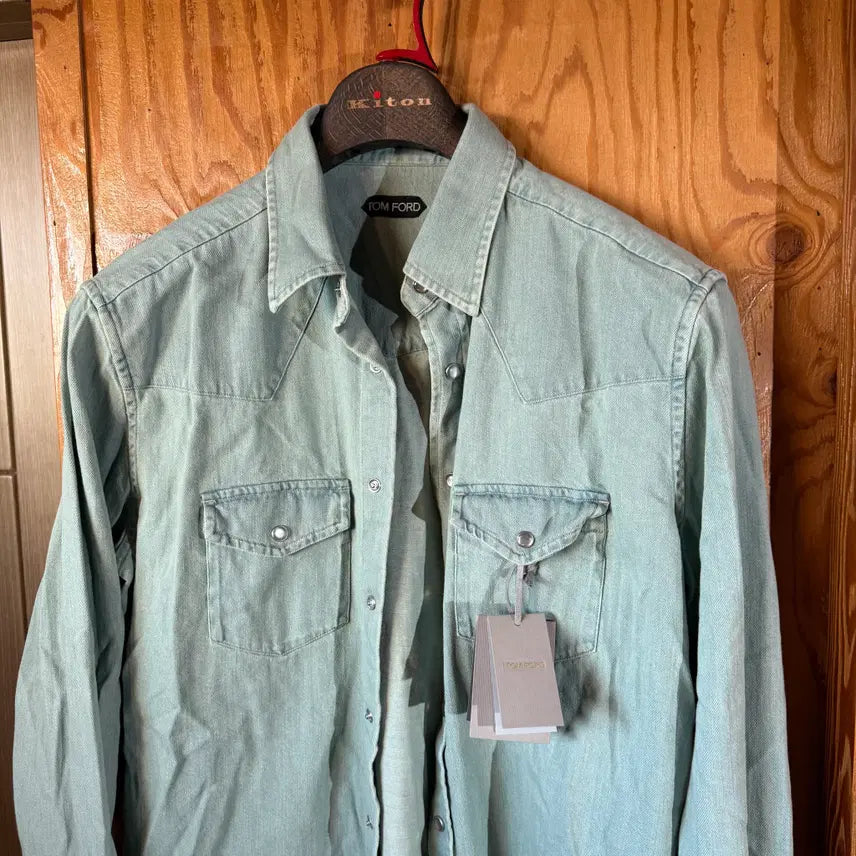 [BUNJANG] Tom Ford Green Denim Shirt (Sealed) / 톰포드 그린 데님 청 셔츠 새상품 판매 합니다.
