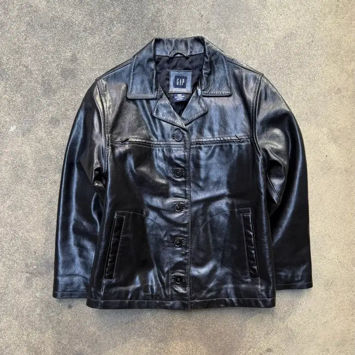 [BUNJANG] Old Navy Cow Leather Jacket / 00s 올드 갭 카우 레더 자켓