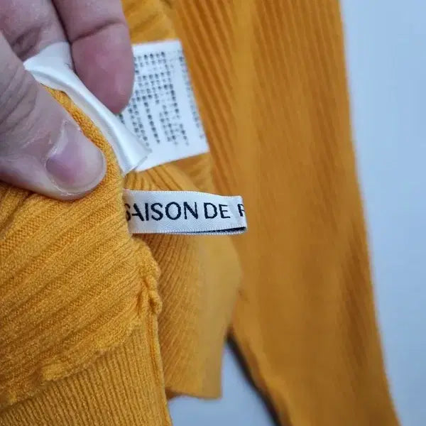 [BUNJANG] Maison de Papillon Orange Boat Neck Knit Top / Maison de Papillon 오렌지 보트넥 니트 [F] 리브드 니트