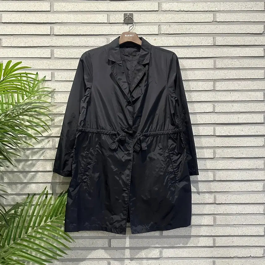[BUNJANG] Vintage Nylon Midi Jacket / JPN VINTAGE 나일론 미디 자켓 스트링 투포켓 디테일 블랙