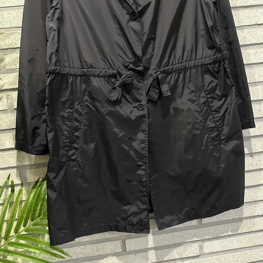 [BUNJANG] Vintage Nylon Midi Jacket / JPN VINTAGE 나일론 미디 자켓 스트링 투포켓 디테일 블랙