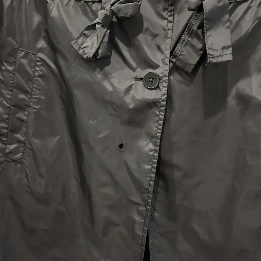 [BUNJANG] Vintage Nylon Midi Jacket / JPN VINTAGE 나일론 미디 자켓 스트링 투포켓 디테일 블랙