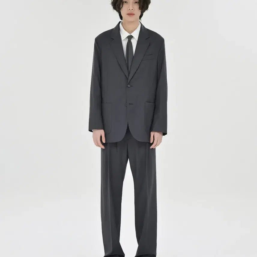 [BUNJANG] Brownyard Gray Set / (4) 브라운야드 자켓+긴바지+반바지 셋업 그레이