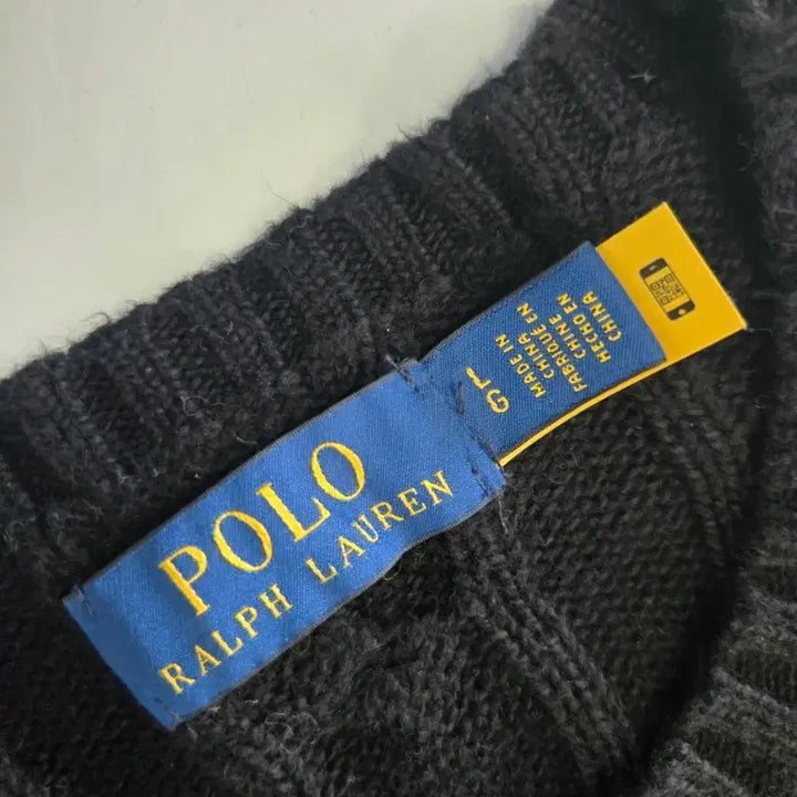 [BUNJANG] Ralph Lauren Cable Knit Sweater - Black (Men's L) / 폴로 랄프로렌 꽈배기 남자 니트 블랙  L